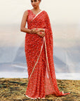 Georgette Printed Saree Set - georgette saree New Zealand