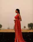Georgette Printed Saree Set - georgette saree New Zealand