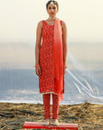 Georgette Printed Tunic With Matching churidar - indian wear for women
