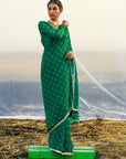 Georgette Saree With Gota Edging - georgette saree