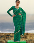 Georgette Saree With Gota Edging - georgette saree