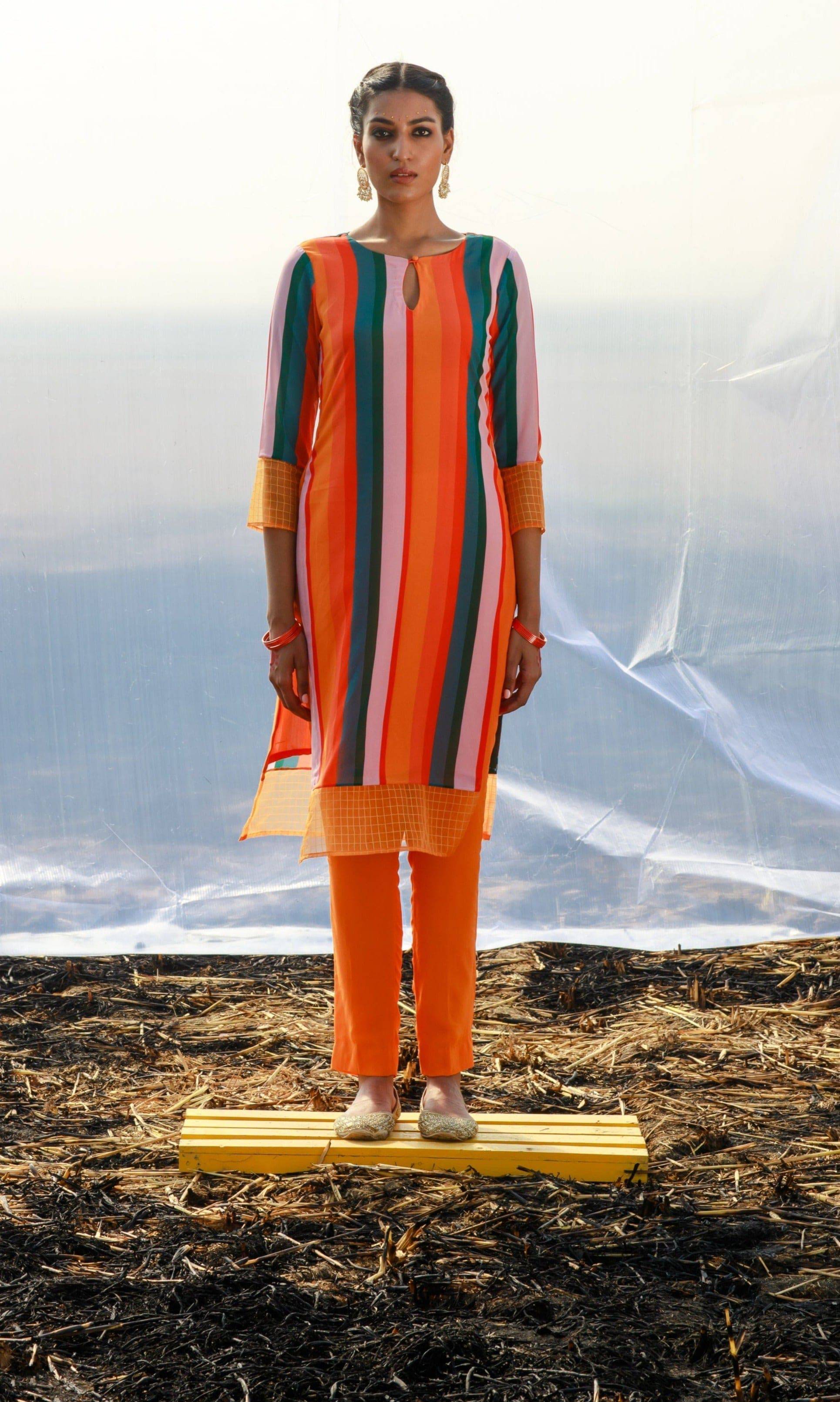 Georgette Tunic With Pants Set - indian attire for women