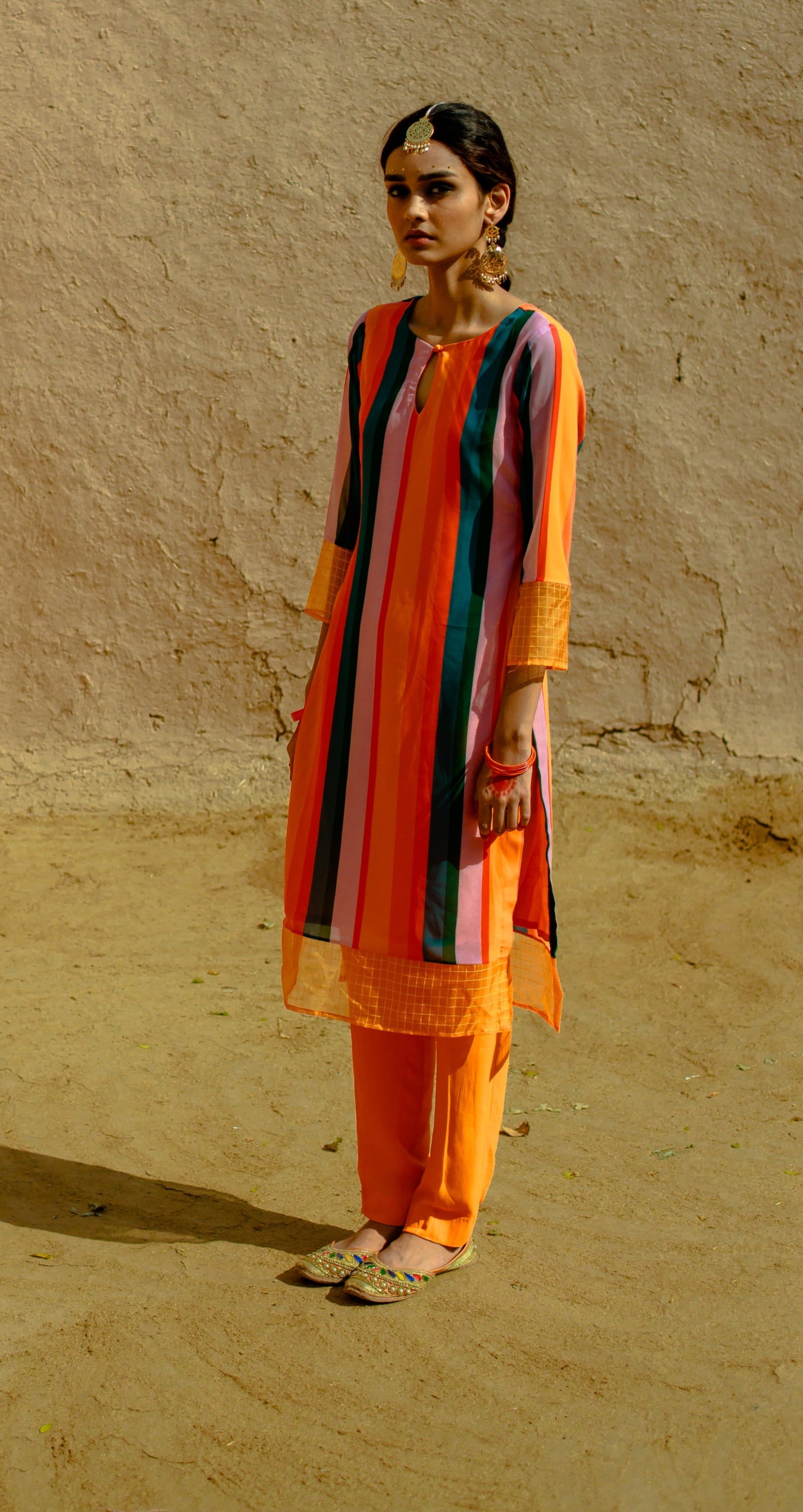 Georgette Tunic With Pants Set - indian attire for women