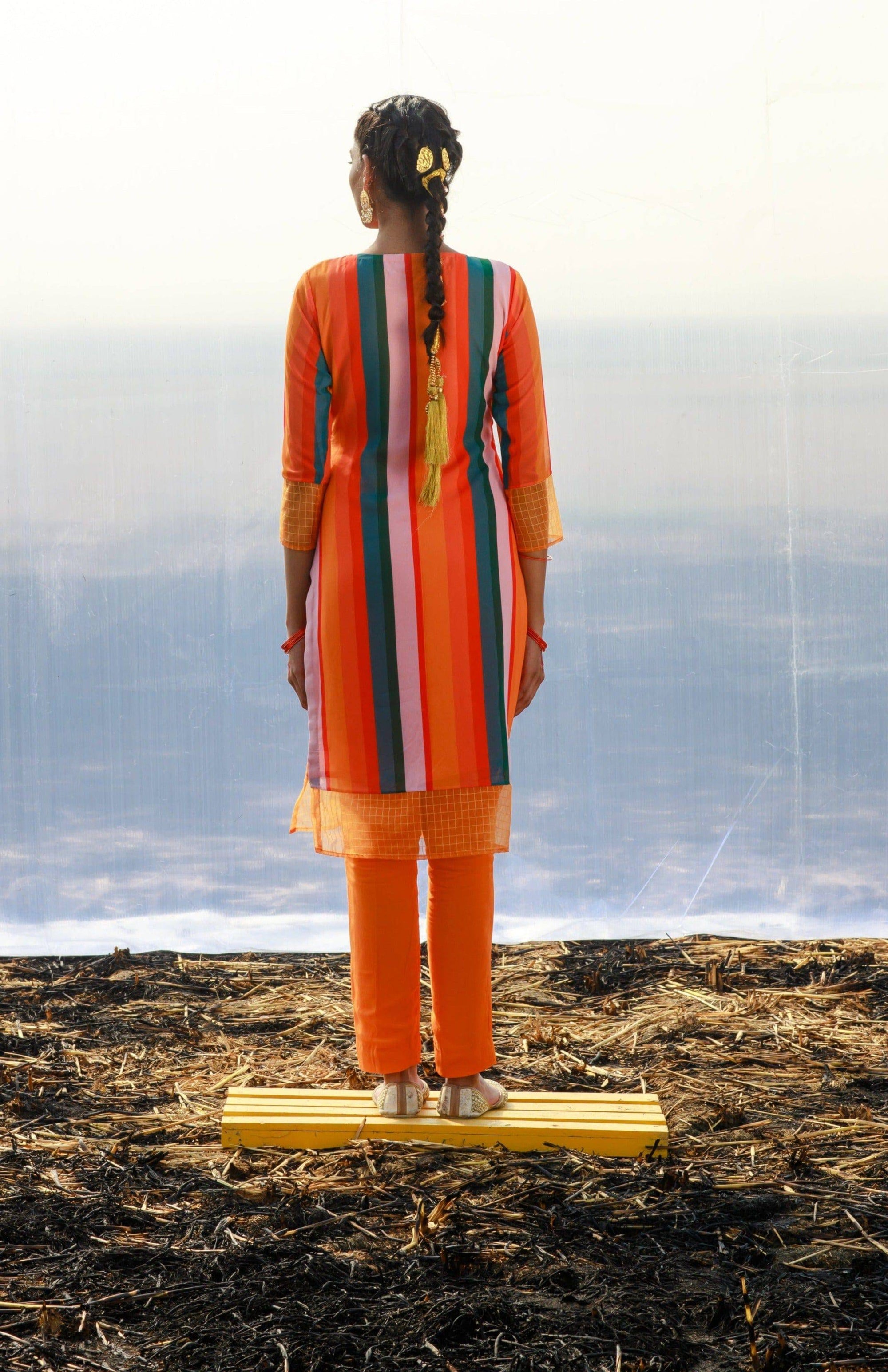 Georgette Tunic With Pants Set - indian attire for women