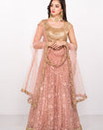 Gold And Pink Lehenga - designer lehenga