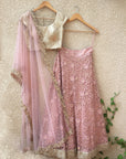 Gold And Pink Lehenga - designer lehenga