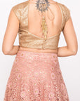Gold And Pink Lehenga - designer lehenga