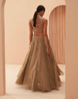 Gold Flake Mirror Lehenga - mirror work lehenga set