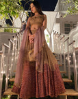 Gold Sequin Lehenga - designer lehenga