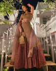 Gold Sequin Lehenga - designer lehenga