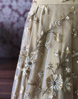 Gold & White Lehenga Set (Raw Silk) - golden lehenga