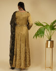 Golden Anarkali With Dupatta - anarkali set