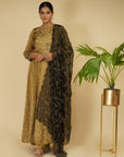 Golden Anarkali With Dupatta - anarkali set