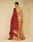 Golden Lehenga and Blouse with Maroon Dupatta - golden lehenga choli