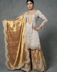 Golden Silver Sharara Set - sharara set