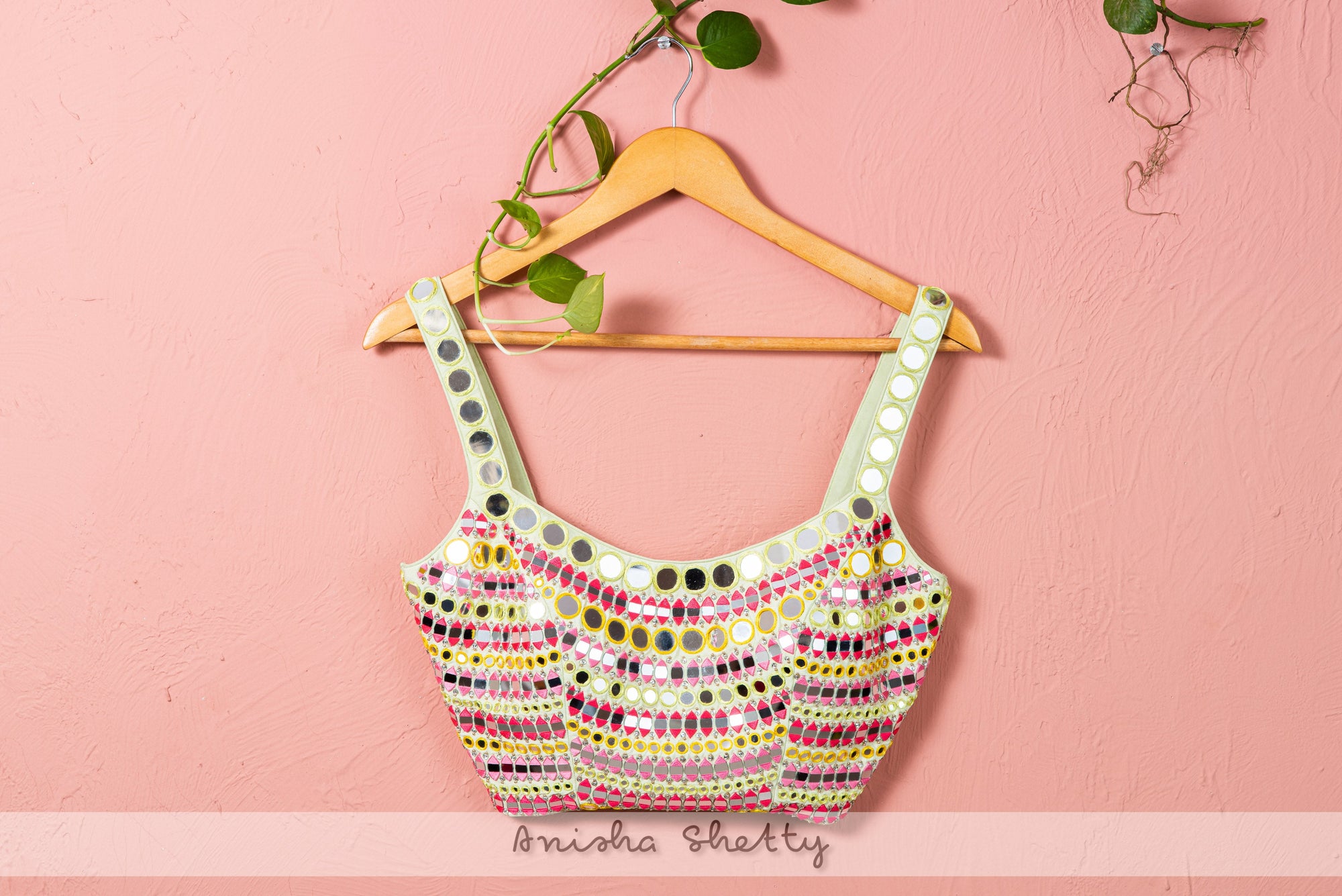 Green Chantily Louts Floral Lehenga With Multicolor Mirror Blouse - floral lehenga set