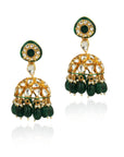 Green Meenakari Double Layered Necklace Set - indian necklace set