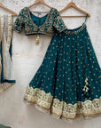 Green Sharmily Lehenga Set - green lehenga