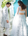 Grey Embroidered Set - embroidered lehenga