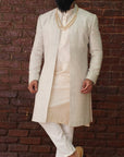 Grey Jacket Style Sherwani Set - sherwani set