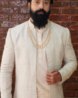 Grey Jacket Style Sherwani Set - sherwani set