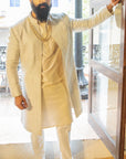 Grey Jacket Style Sherwani Set - sherwani set