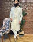 Grey Jacket Style Sherwani Set - sherwani set