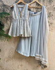 Grey Peplum Palazzo Set - palazzo set