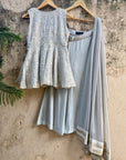 Grey Peplum Palazzo Set - palazzo set