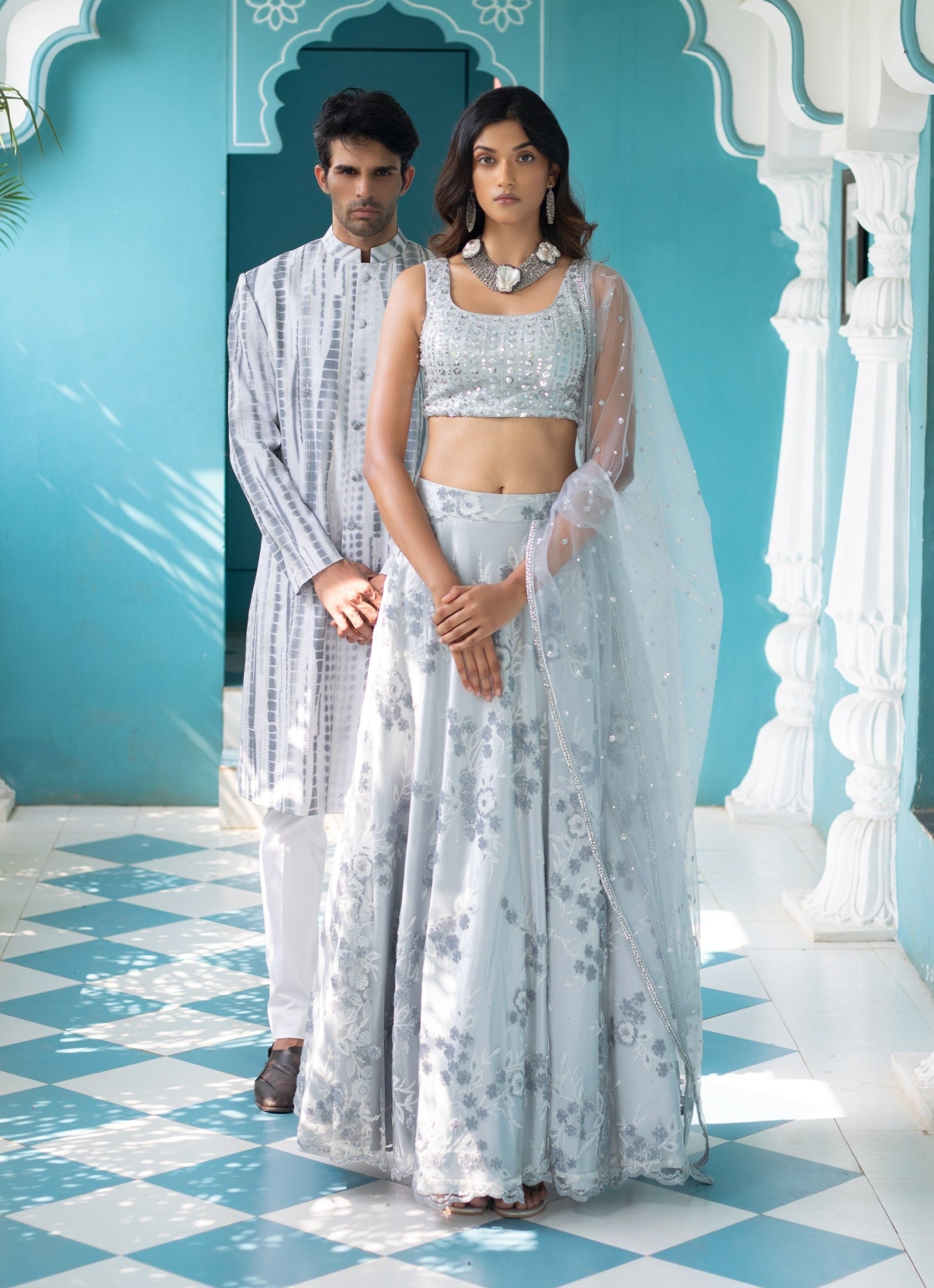 Grey Sherwani with White Pants - grey sherwani New Zealand