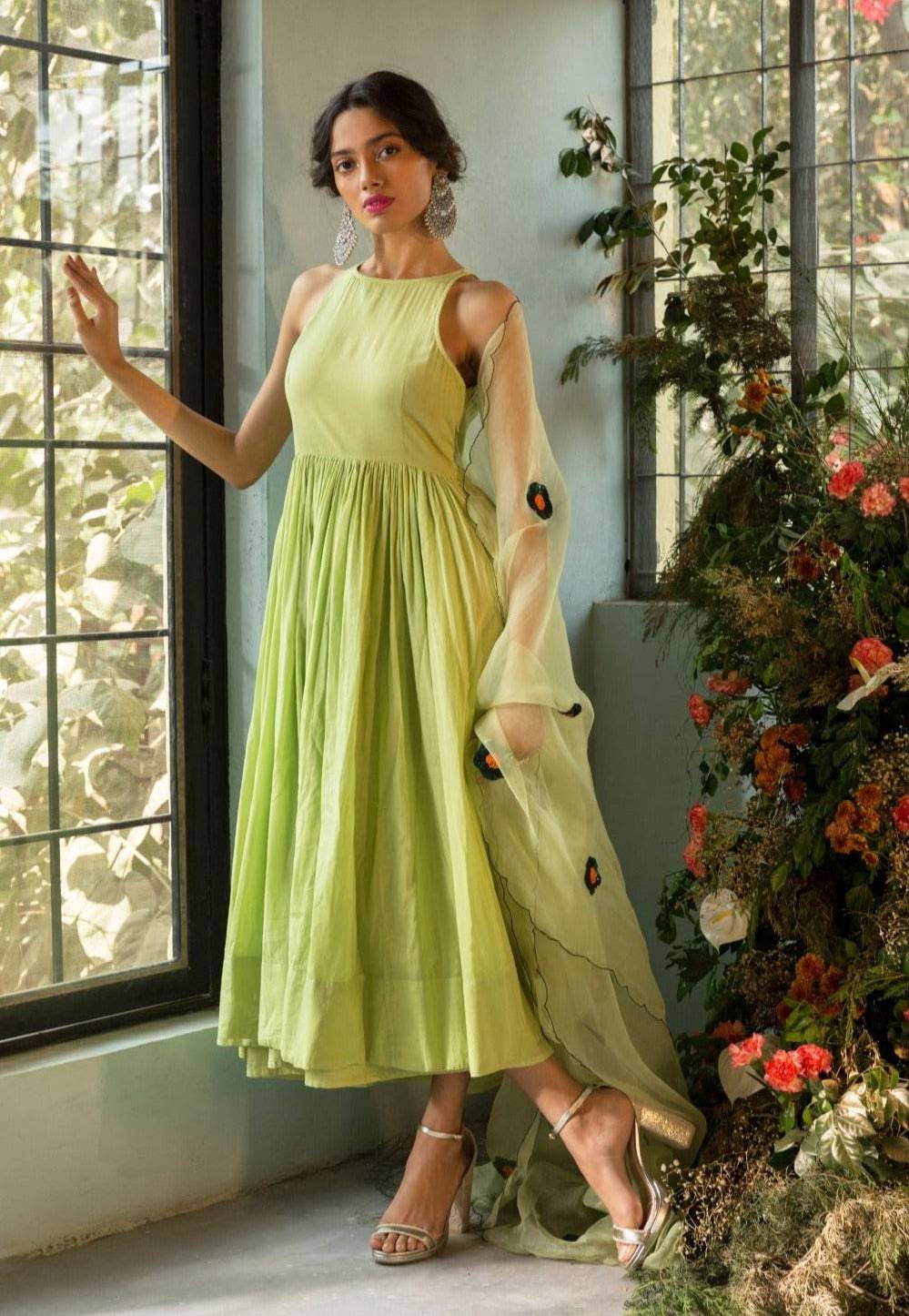 Gul Anarkali Set Mint - anarkali set USA