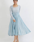 Gul Aradhana Anarkali with Organza Dupatta - blue anarkali USA