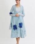 Gul Aradhana Anarkali with Organza Dupatta - blue anarkali USA