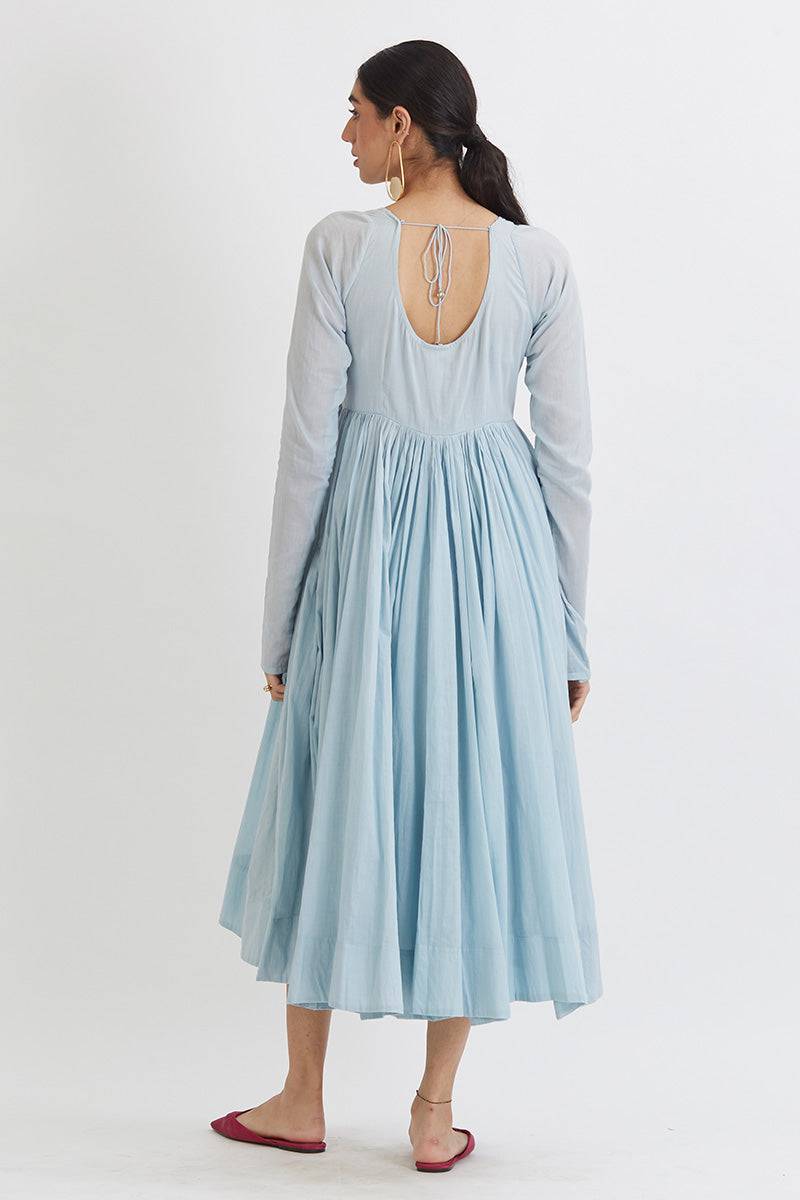 Gul Aradhana Anarkali with Organza Dupatta - blue anarkali USA