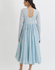 Gul Aradhana Anarkali with Organza Dupatta - blue anarkali USA