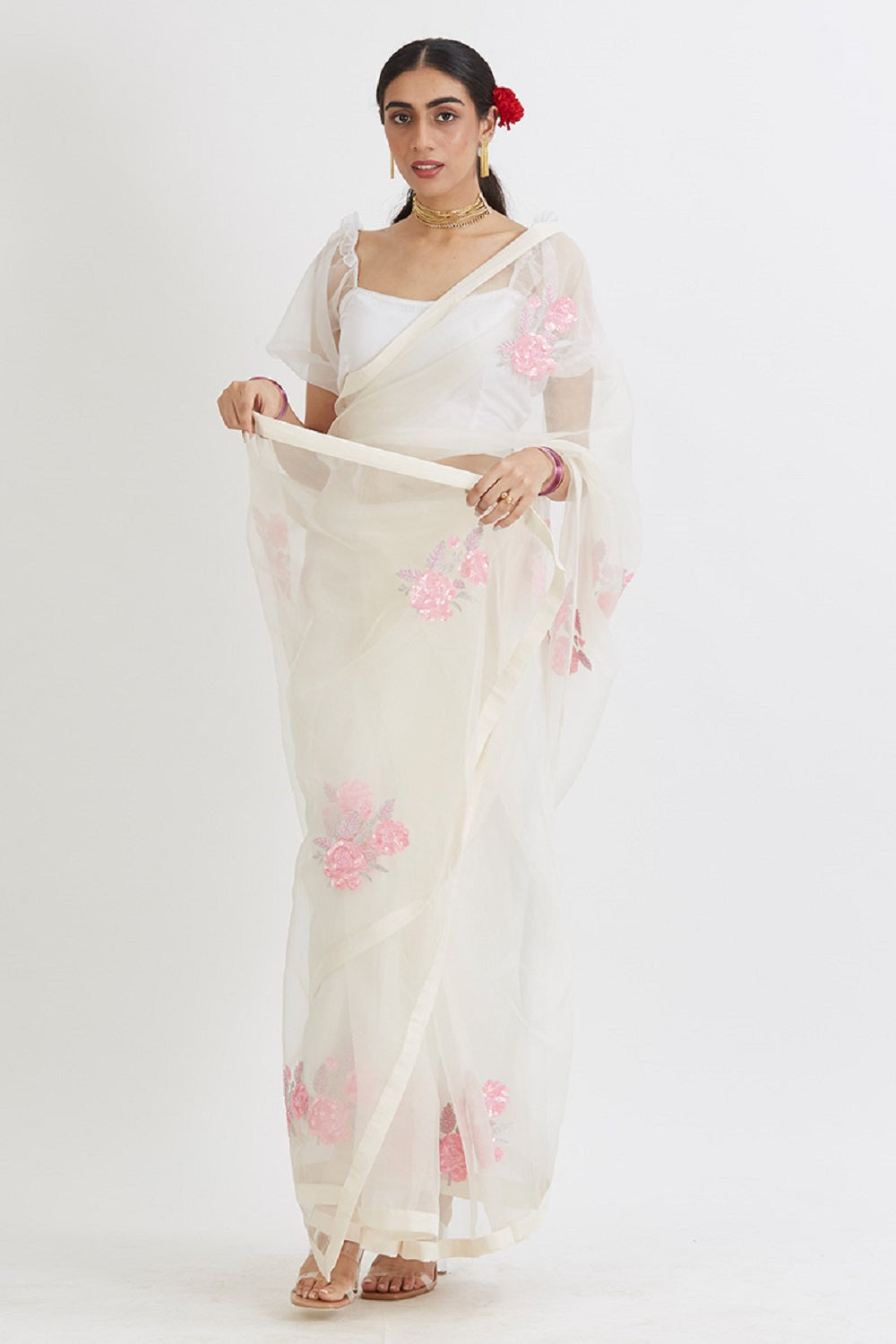 Gulabh Ivory Saree - ivory saree