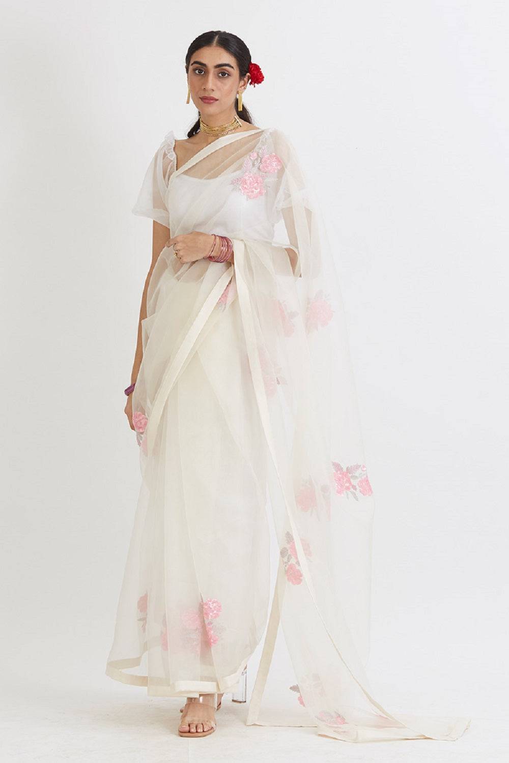 Gulabh Ivory Saree - ivory saree