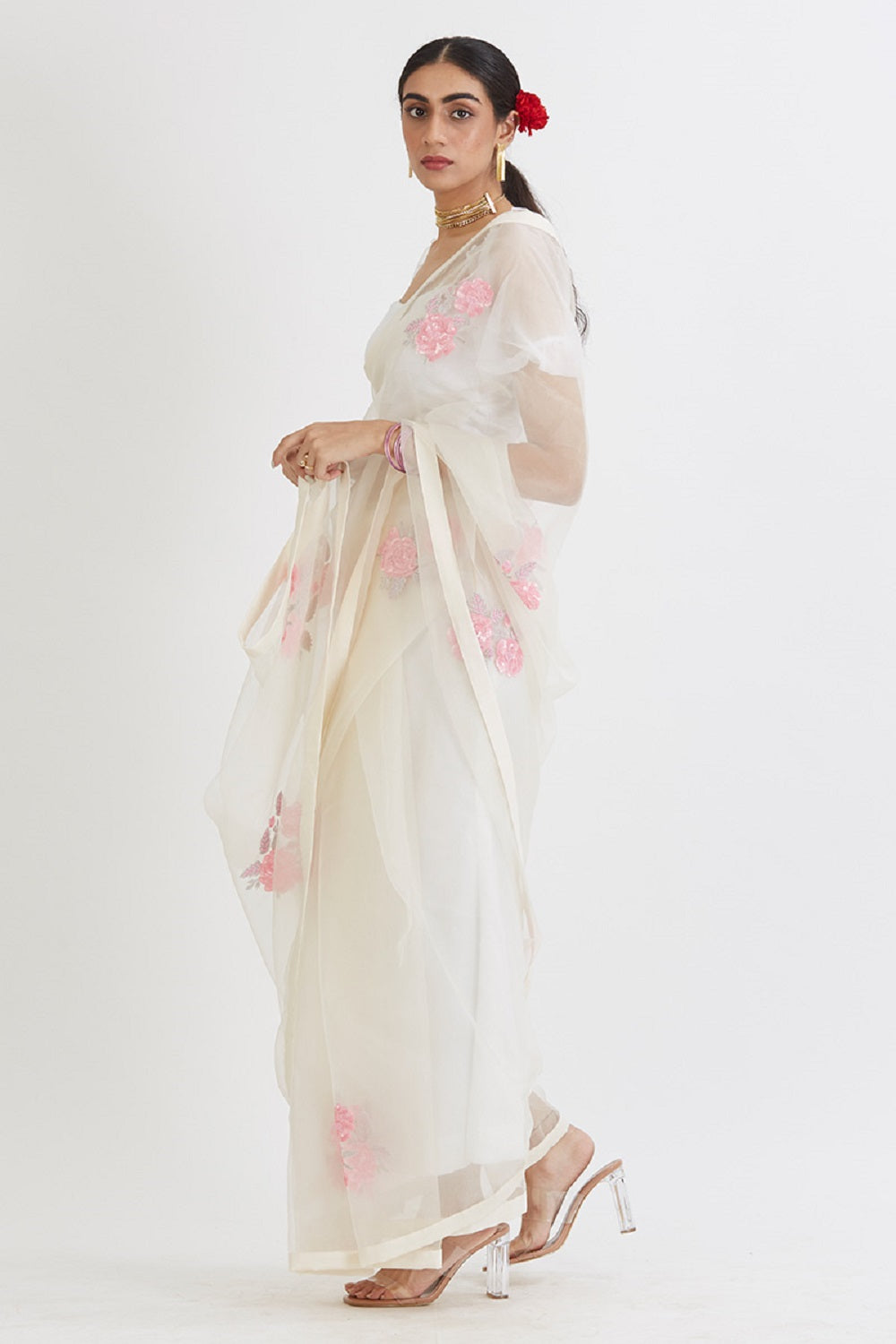 Gulabh Ivory Saree - ivory saree