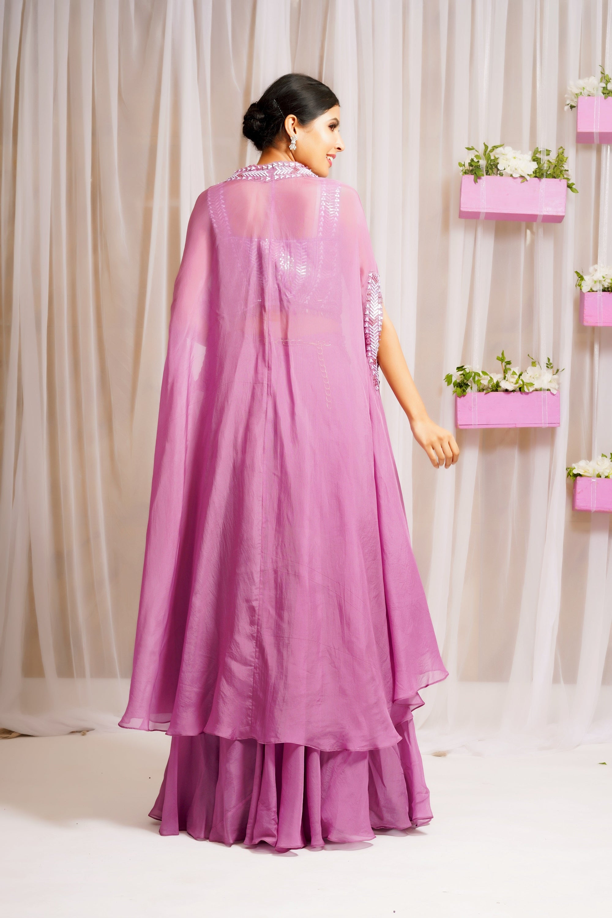 Hand Embroidered Blouse With Cap Skirt And Belt - indian attire for women