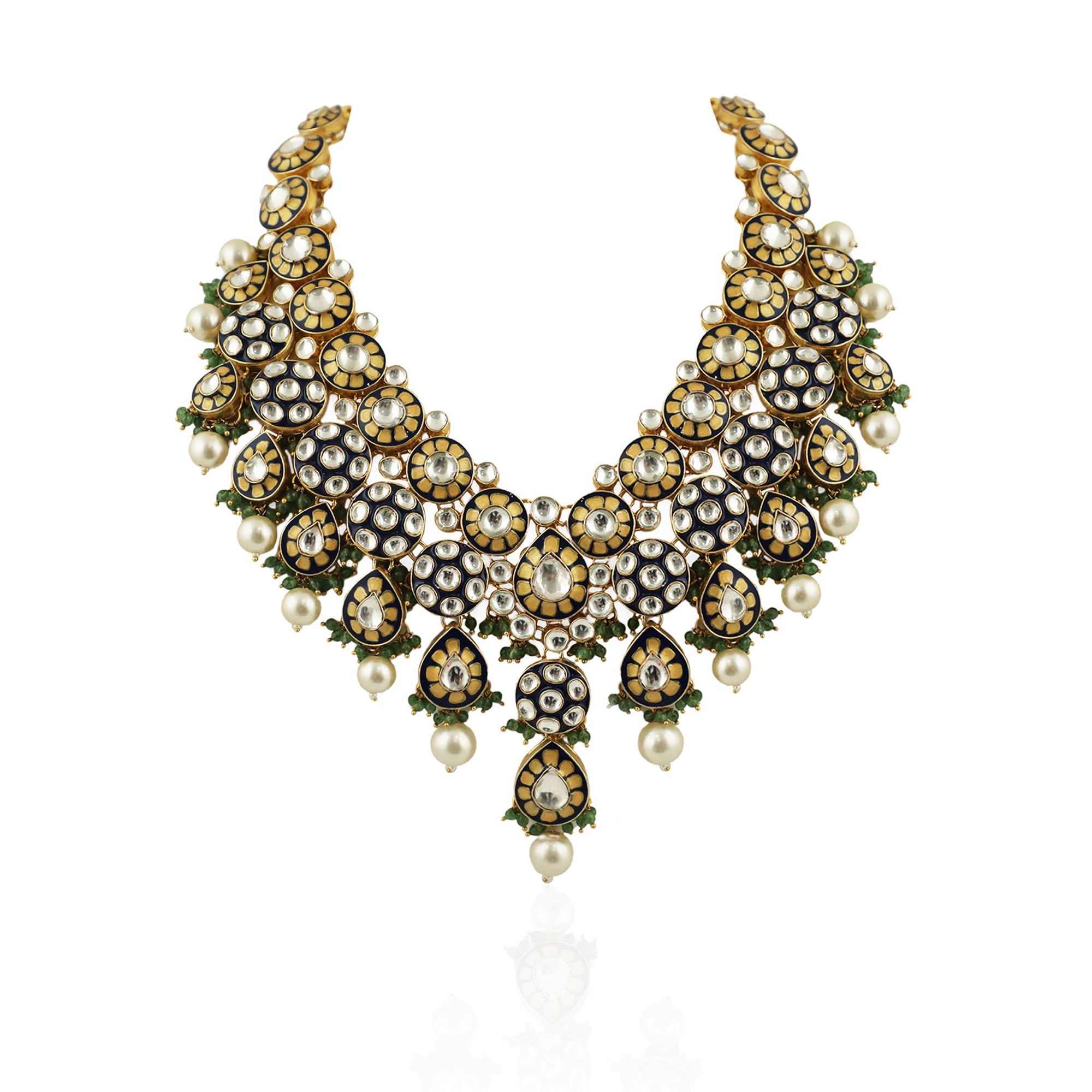 Handcrafted Mina Work Necklace Set - necklace set