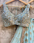 Honey Dew Green Ruffle Lehenga Set - ruffle lehenga set