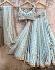 Honey Dew Green Ruffle Lehenga Set - ruffle lehenga set