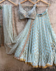 Honey Dew Green Ruffle Lehenga Set - ruffle lehenga set
