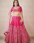 Hot Pink Zardosi Lehenga - bridal lehenga