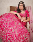 Hot Pink Zardosi Lehenga - bridal lehenga