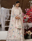 Ibis Cream With Multi Colour Anarkali Set - anarkali dress