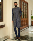 Insignia Blue Sherwani Set - blue sherwani