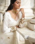 Iris Ivory Organza Saree Set - organza saree
