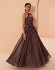 Iris Wine Gown - indian gown