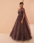 Iris Wine Gown - indian gown